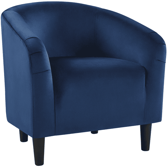 Yaheetech Velvet Upholstered Accent Chair Armchair for Livingroom, Navy Blue