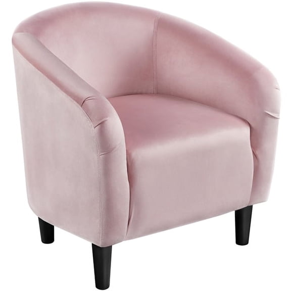 Yaheetech Velvet Upholstered Accent Chair for Livingroom,Pink