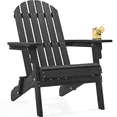 thumbnail image 1 of Yaheetech Wood Garden Folding Adirondack Chair,Black, 1 of 10
