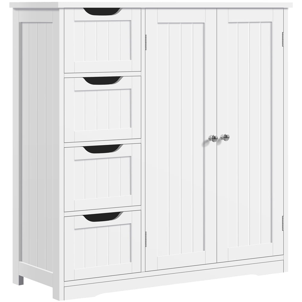 Yaheetech Wooden Bathroom Floor Cabinet with Adjustable Shelf, White