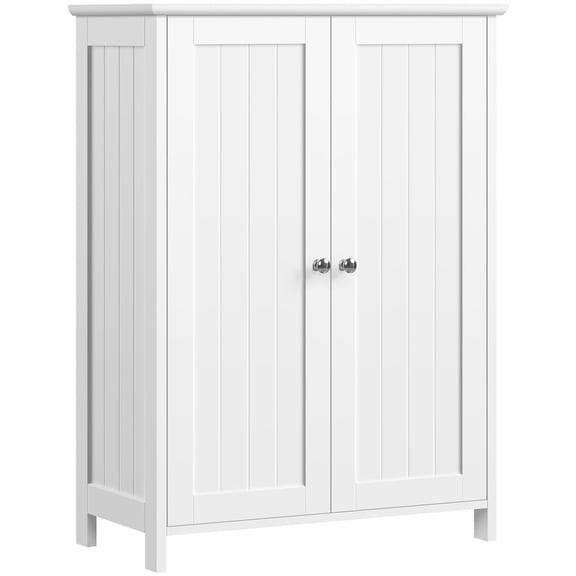 Yaheetech Wooden Floor Cabinet with 2 Durable Doors and 2 Adjustable Shelves, White