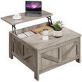 Yaheetech Wooden Lift Top Coffee Table With Hidden Compartments, Gray ...