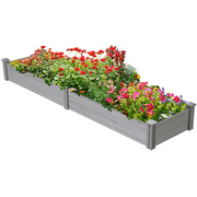 Yaheetech 2x8ft Raised Garden Bed Kit - Wooden Elevated Planter Garden Box for Vegetable/Flower/Herb Outdoor,Gray