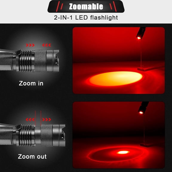 Yahenda 20 Pcs Red Flashlights Bulk Single Mode Red LED Flashlight AA Battery Powered Dimmable Mini Torch Light Small Powerful Red Light Flashlight for Night Astronomy Stargazing Hunting, Animal Safe