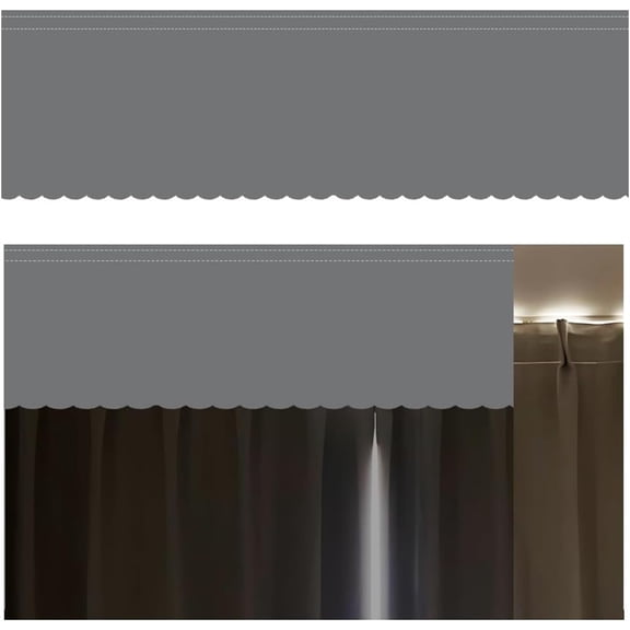 Yahome 1Pcs Top of Curtain Light Blocker 59*12.6 Inch Portable Light Blocking Curtains Toppers Fit for Bedroom Bathroom Easy Installation with Self-Adhesive Tape(Grey)