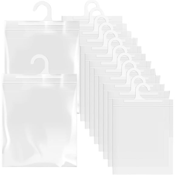 Yahome 20 Pcs Clear Hanging Storage Bags,Large Self-Sealing Bags with Hook,Multi-Functional Plastic Pouches,Reusable Hang-Up Book Bags,Waterproof for Home Classroom Library (10 16 inch)