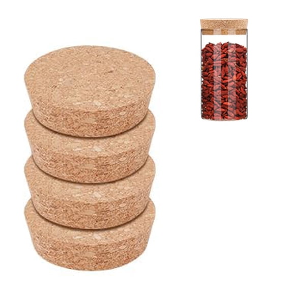 Yahome 6Pcs Brown Cork Bottle Stoppers 2.5 Inch Leakproof Tapered Cork Plugs Replacement Tapered Wine Bottle Plugs for Wines, Old Bottles, Jars, Arts, DIY Crafts