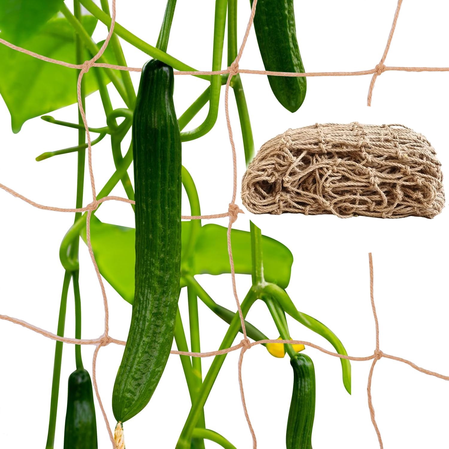 Yahome Jute Twine Trellis Netting Garden Trellis Netting for Climbing Plants, Plant Netting for Indoor/Outdoor Climb Plant, Grow Net for Vines, Fruits, Vegetables, Grapes, Beans, Peas (67 x 98 in)