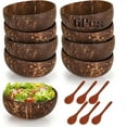 thumbnail image 1 of Yahome Set of 12 Polished Coconut Bowls and Wooden Spoon Sets 13oz Natural Coconut Salad Smoothie Bowls Coconut Shell Bowls for Kitchen Women Gifts Decoration Birthday, 1 of 7