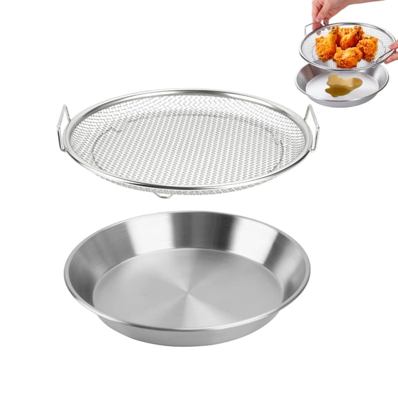 Yahome Stainless Steel Mesh Tray Set,1Set Filter Basket Colanders with Handle,9.8in Fruit Serving Tray,Food Draining Rack for Frying Cooking