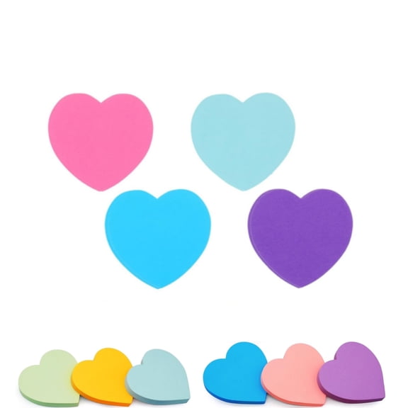 YahomeHeart Shape Sticky Notes,180pack Heart Sticky Notes,Portable Adhesive Bright Colorful Post Sticky Pads,Cute Desk Accessories Note Sticker