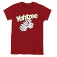 thumbnail image 1 of Yahtzee Tumbling Dice Women's T Shirt, Cardinal, Large, 1 of 6