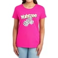 thumbnail image 1 of Yahtzee Tumbling Dice Women's T Shirt, Hot Pink, 2X-Large, 1 of 6