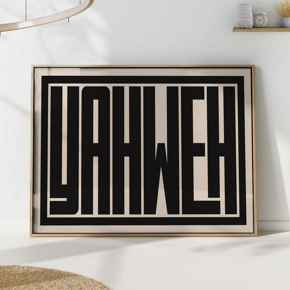 Yahweh Christian Typography Print – Modern Minimalist Faith Wall Art – Church Home Decor Wall Art, Modern Wall Decor, 8x12 UNFRAMED