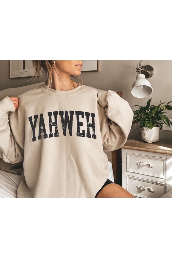 Yahweh Faith Sweater, Christian Hoodie, Spiritual Sweatshirt, Church Outfit, Prayer Gift, Religious Apparel, Believer Gift, Faith Over Fear Shirt, M2335