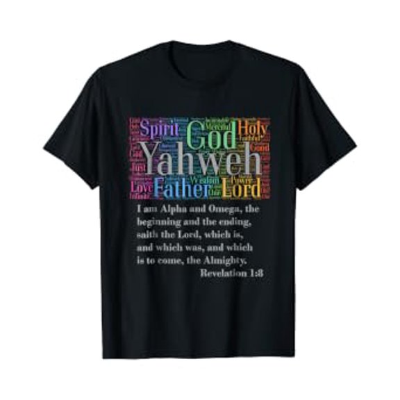 Yahweh T-shirt Attributes of God I AM Alpha & Omega Rev. 1:8, Vintage Birthday Gift