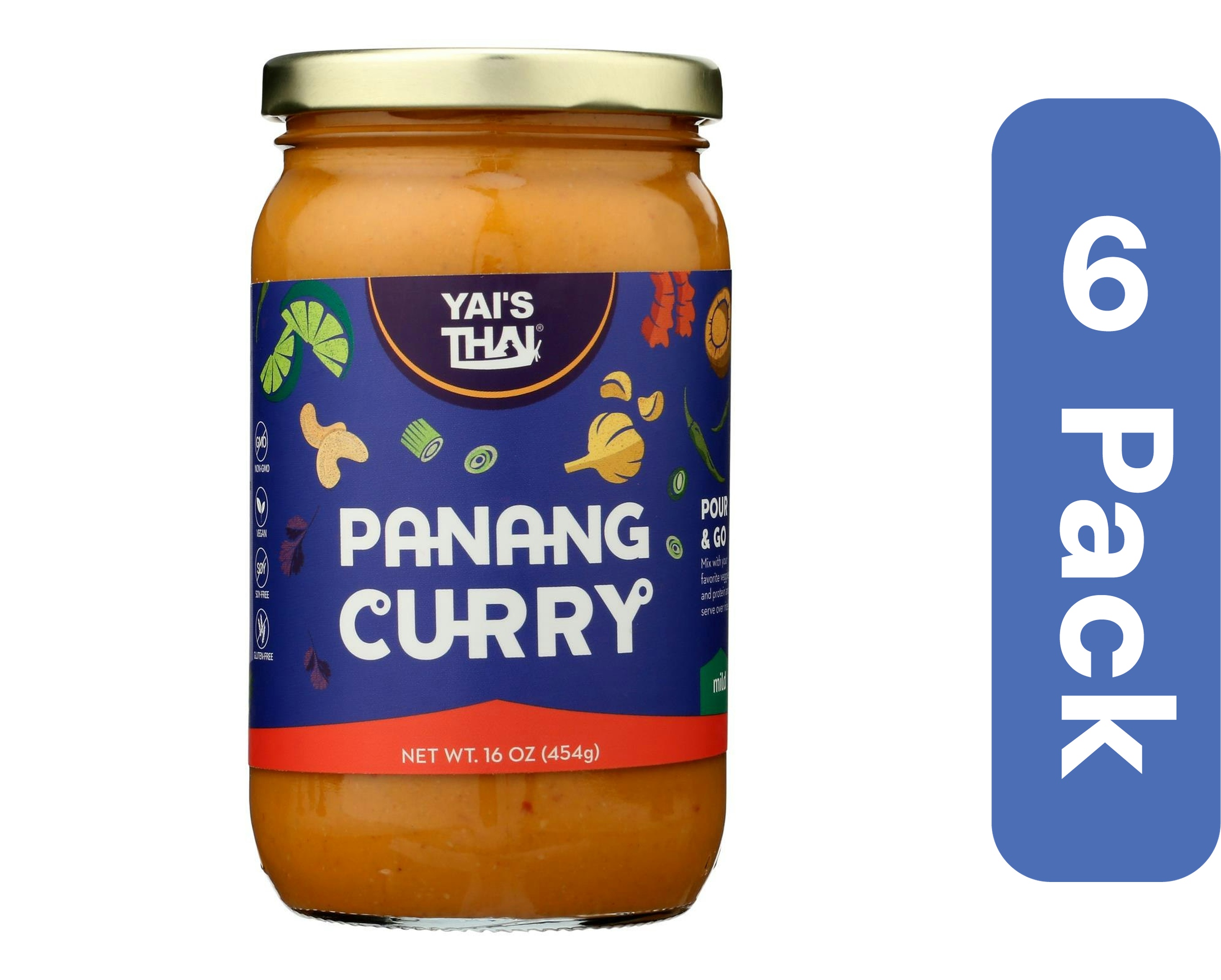 Yai's Thai Panang Curry Sauce 16 fl oz (Pack of 6) - Walmart.com