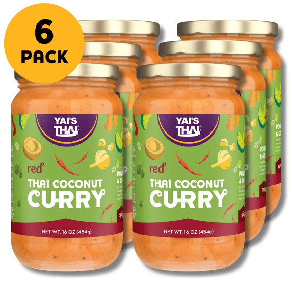 Yai's Thai Sauce Coconut Red Curry 16oz, 6-pack