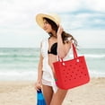thumbnail image 1 of Yaiewey Clearance! Rubber Beach Bag Waterproof Sandproof Outdoor Tote Bag Portable Travel Bag Beach Sports Waterproof Handbag large beach tote,Red, 1 of 5