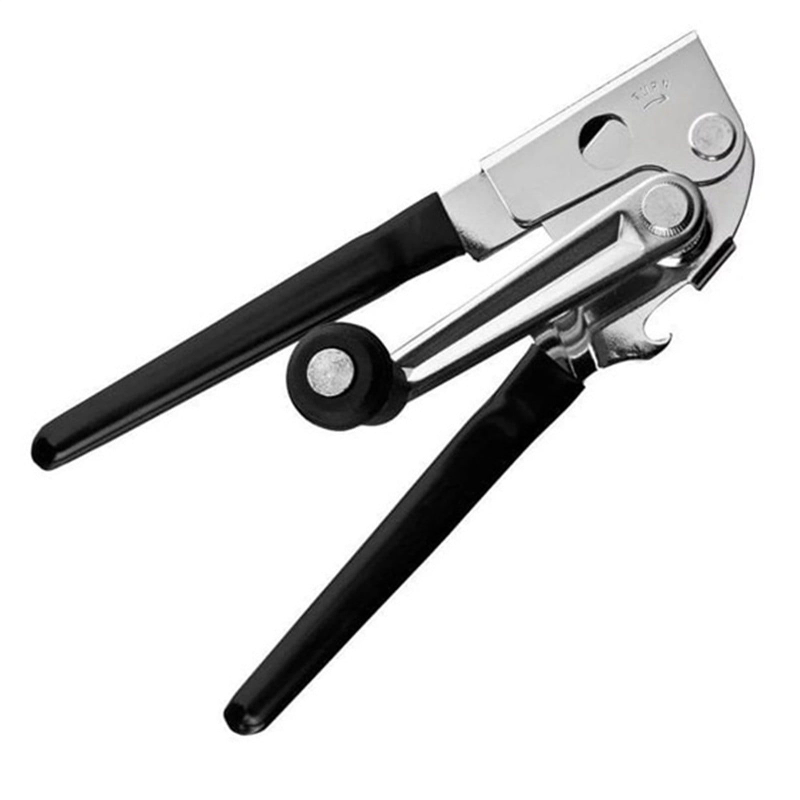Commercial Black Stainless Steel Easy Crank Can Opener with Ergonomic Handle