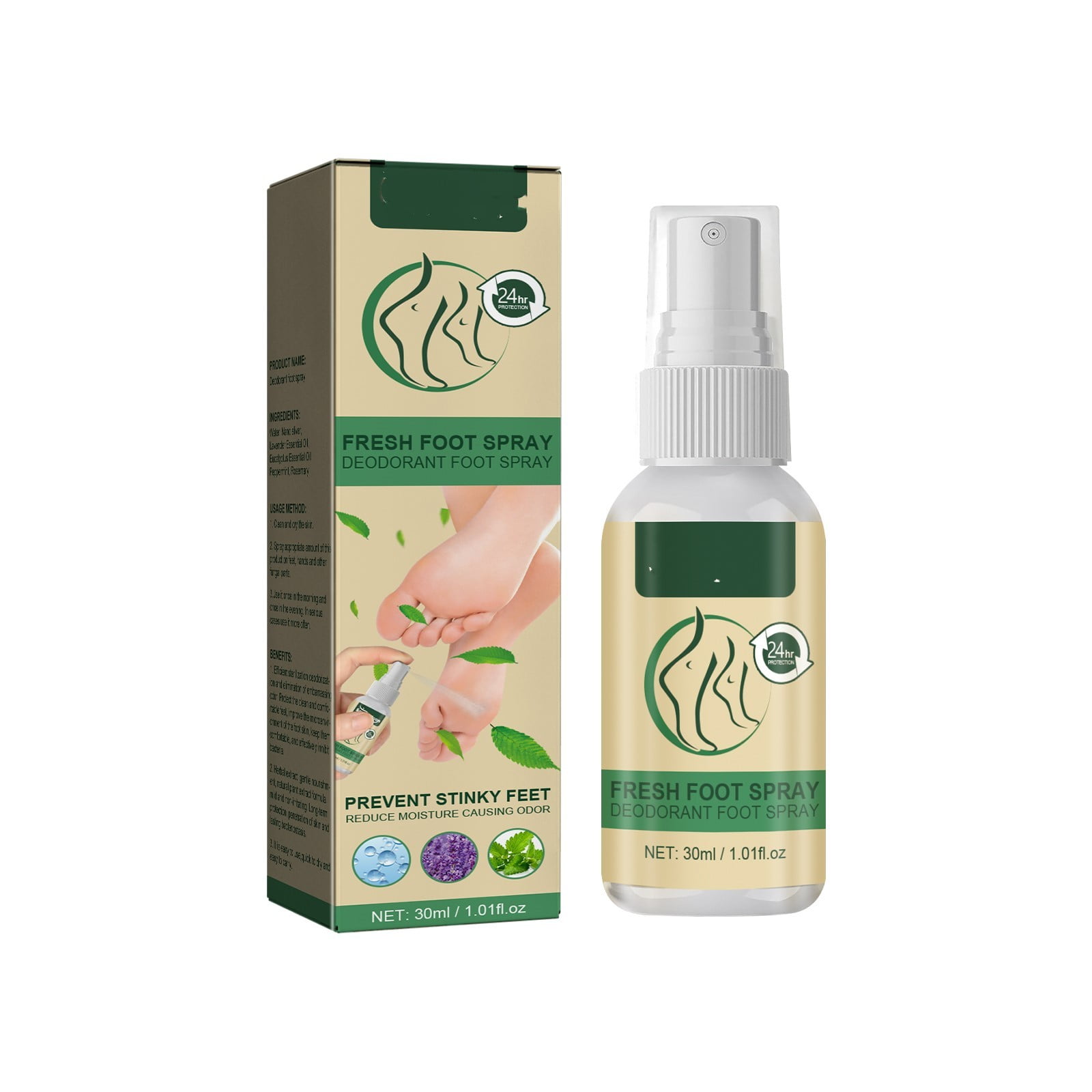 Yaiewey Fresh Foot Deodorant Spray,Prevent Stinky Feet,Reduce Moisture