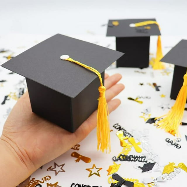 Yaiewey Graduation Cap Box,Graduation Party Favors, 30 Pack Graduation Favor Boxes,Creative Grad Cap Box for Candy Goody Chocolate Gift, 2024 graduation decorations