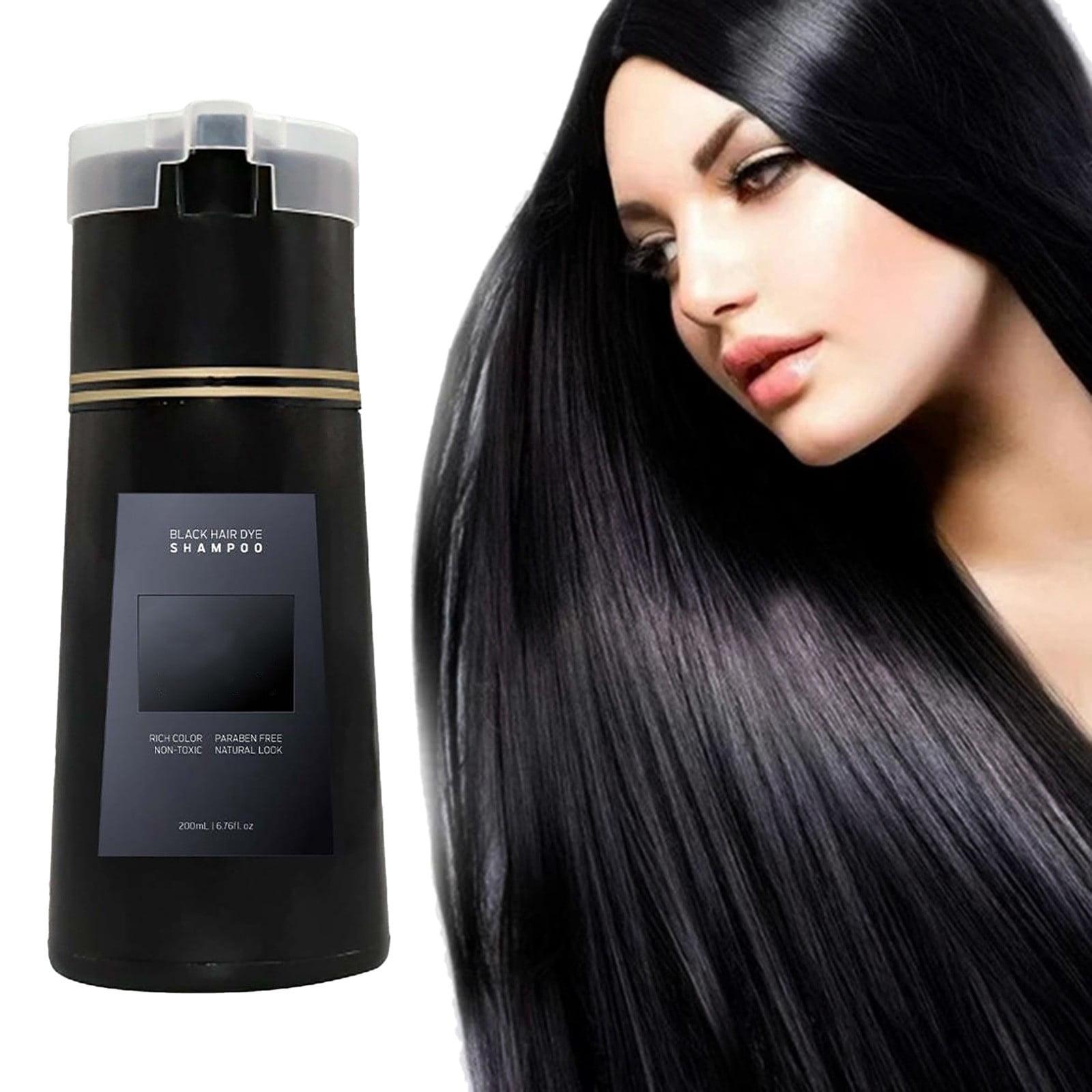 Yaiewey Nova Instant Hair Dye Shampoo, Black, for Men & Women, 3 in 1 Mens Hair Dye,Covers Gray Hair, Adds Vitality and Shine, Natural Botanical Herbal Formula