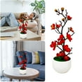 Yaiewey Plum Blossom Artificial Silk Flowers Flower with Vase Potted