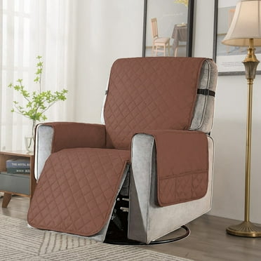 Yaiewey Recliner Chair Covers,Recliner Cover,Recliner Chair Cover Reversible Recline Sofa Slipcover with Side Pockets,Recliner Covers,Large,Chocolate