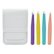 Yaiewey Tweezers Set,Tweezers For Women Facial Hair - Professional Stainless Steel Tweezers for Eyebrows - Great Precision for Facial Hair, Splinter and Ingrown Hair Removal (White)