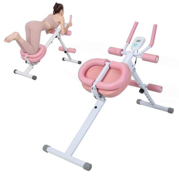 Yaionm Adjustable Abdominal Trainer, 5 Height Settings & 3 Incline Angles, Ab Machine with LCD Monitor Track Time Reps Calories, Foldable for Storage, 44 x 16 x 31 Inch