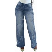 Yajedo Womens Flare Bell Bottom Jeans 2026 Mid Waisted Wide Leg Bootcut Jeans Stretchy Denim Pants with Pocket