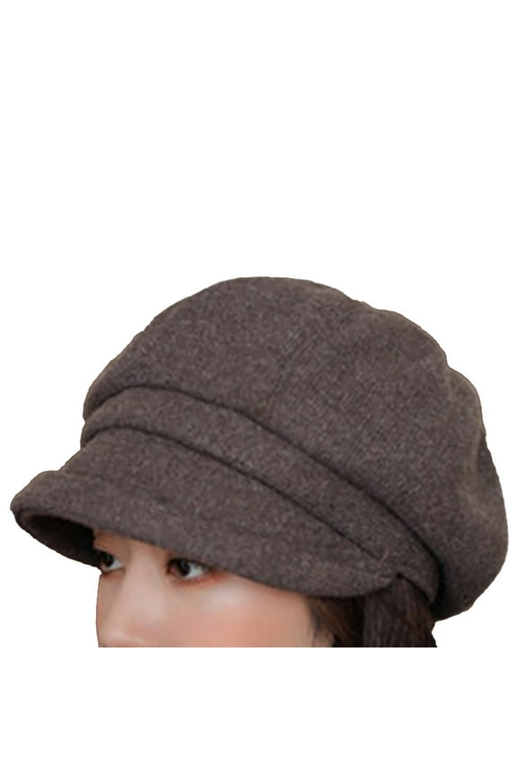 Beret Hats for Women Brown One Size Women Newsboy Cap Visor Beret Hats Soft Panels Vintage Cabbie Hat Cap for Women Girls