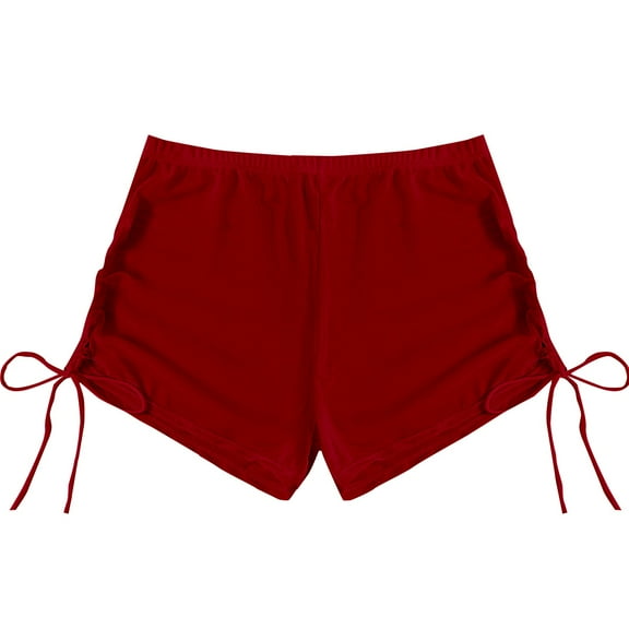 Yajing Bikini Bottoms for Women High Waist Breathable Chiffon Swim Shorts Full Coverage 2025 Summer Beach Bikini Bottoms Red M Swimming Suits for Women