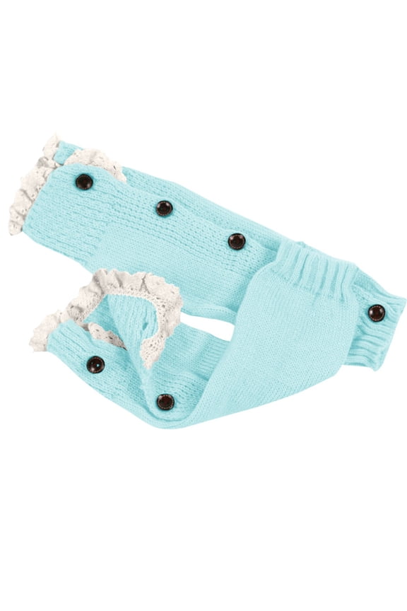 Fuzzy Leg Warmers One Size Green Men'S Women'S Winter Plush Belt Wool Dough Hosiery Knitted Wool Warm Leg Boots Thickened Socks