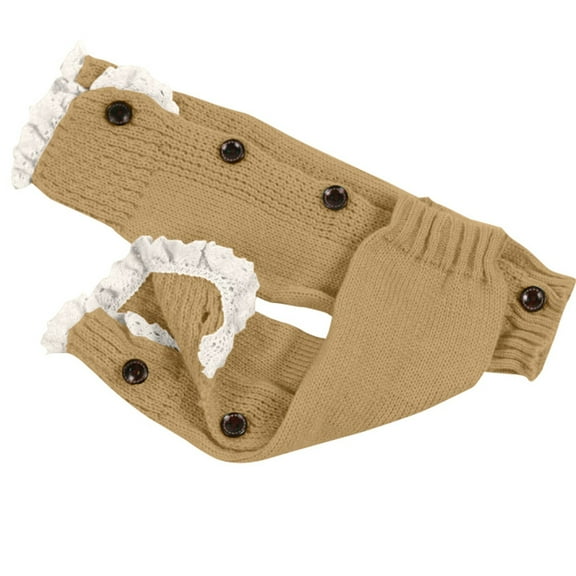 Yajing Fuzzy Leg Warmers One Size Yellow Men'S Women'S Winter Plush Belt Wool Dough Hosiery Knitted Wool Warm Leg Boots Thickened Socks