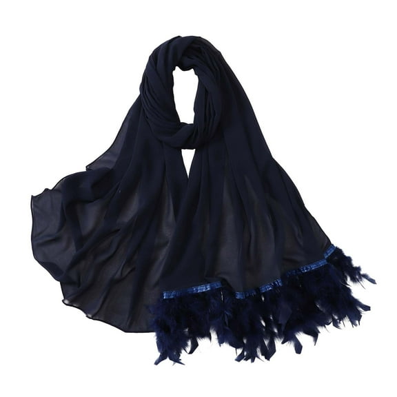 Yajing Hair Bandanas for Women A Blue Women'S Solid Color Crinkled Hat with Muslim Ethnic Hijab