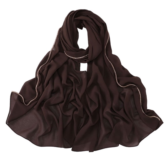 Yajing Hair Bandanas for Women A Brown Women'S Solid Color Crinkled Hat with Muslim Ethnic Hijab