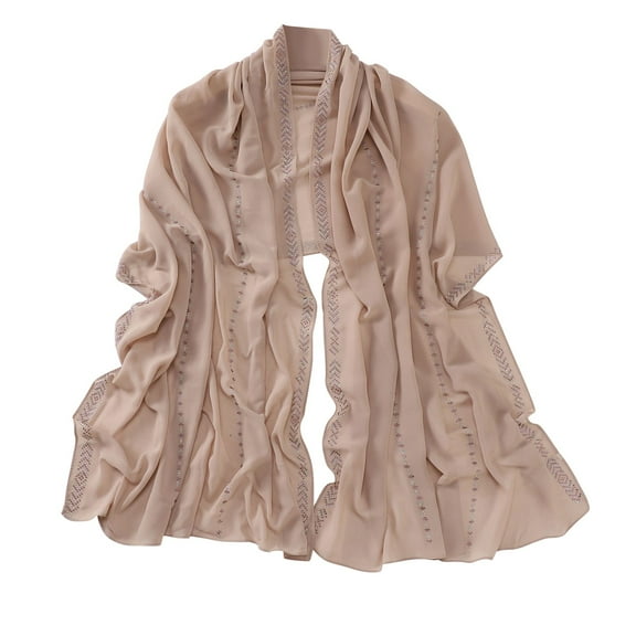 Yajing Hair Bandanas for Women A Brown Women'S Solid Color Crinkled Hat with Muslim Ethnic Hijab