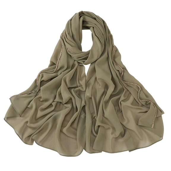 Yajing Hair Bandanas for Women A Green Women'S Solid Color Crinkled Hat with Muslim Ethnic Hijab