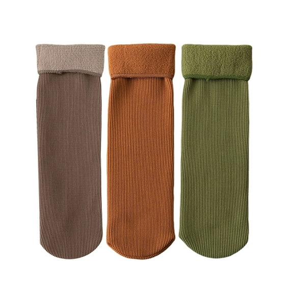Yajing Knee High Stockings for Women Multi-Color One Size 3Pc Socks Ultrasoft Velvet Slim Thermal Socks Fleece Cozy Socks for Women Selected Velvet