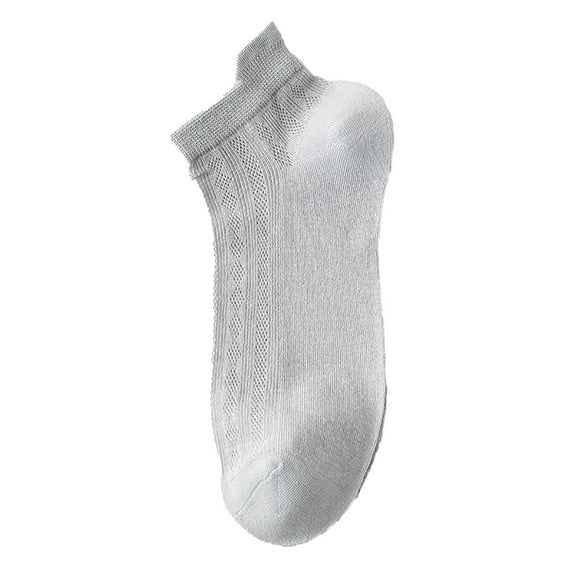 Yajing Mens Socks 1 Pair Women Socks Hollow Out Thin No Odor Solid Color High Elasticity Anti Slip Breathable Soft Sweat Absorption Anti Shrink Sports Cotton Socks Gray One Size