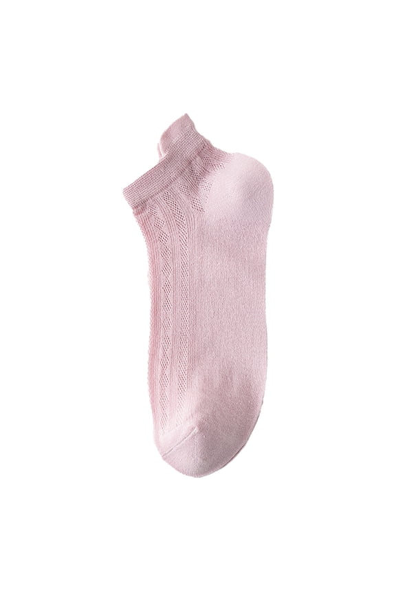 Mens Socks 1 Pair Women Socks Hollow Out Thin No Odor Solid Color High Elasticity Anti Slip Breathable Soft Sweat Absorption Anti Shrink Sports Cotton Socks Pink One Size