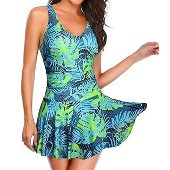 Yajing One Piece Swimsuit Women Green S Bathing Strap Casual Women Print Swimwear Swimwears
