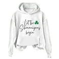 thumbnail image 1 of Yajing Oversized Hoodies for Women M White Women'S English Let The Shenanigans Begin Fashion Round Neck Casual Letter St. Print Long Sleeve Top Sweatshirt, 1 of 4
