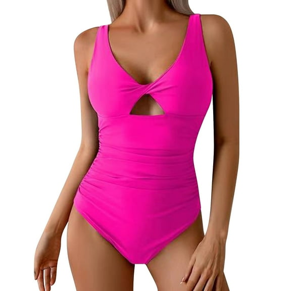 Yajing One Piece Swimsuit Women Women's Spliced ​​Contrasting Color Hollow Swimsuit For Women's Backless Bikini Pink Xxl