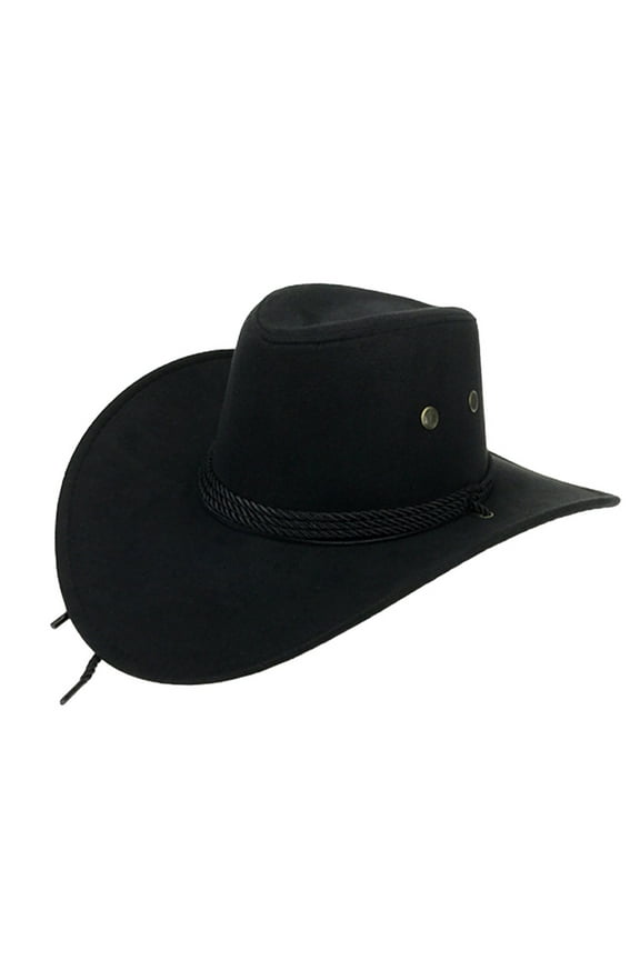 Womens Baseball Caps One Size Black Men Women Cowboy Hat Western Cap Wide Brim Sunhat Winter