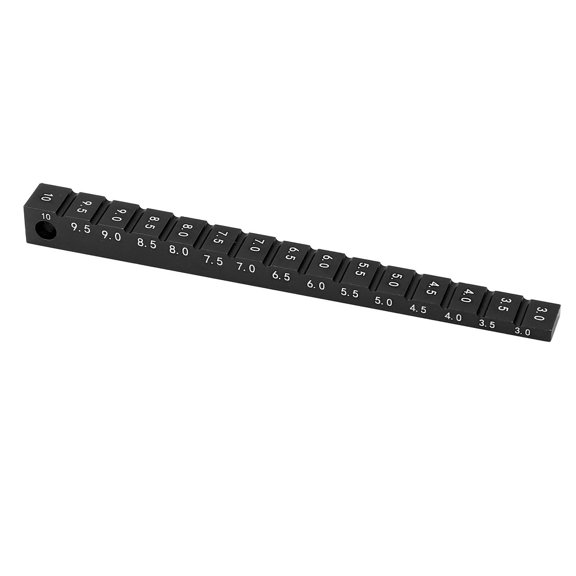 Yajisi 1/10 RC Car Aluminum Alloy Chassis Ride Height Gauge 3-10mm Droop Ruler Tool for Drift Touring Vehicles Black Color Precision Adjustment Measurement Accessory Parts