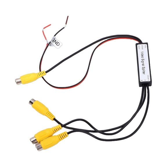 Yajisi 1 to 3 Channel Car Video Intelligent Switcher Converter 1 Input 3 Output Plug and Play for SUVs Trucks LCD DVD Player Automotive Video Splitter Accessories 7.87 inches / 20 cm