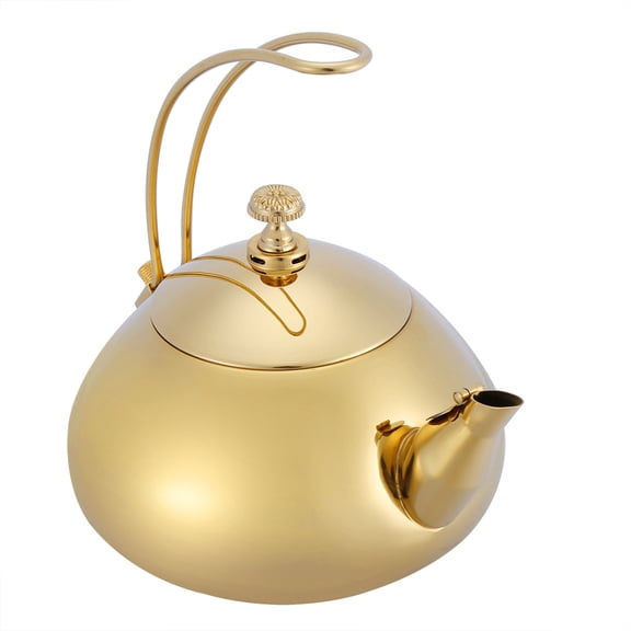 Yajisi 1.5L Stainless Steel Stovetop Teapot with Removable Infuser, Induction Compatible Fast Water Boiling Kettle, Gold (7.1 in / 18 cm)